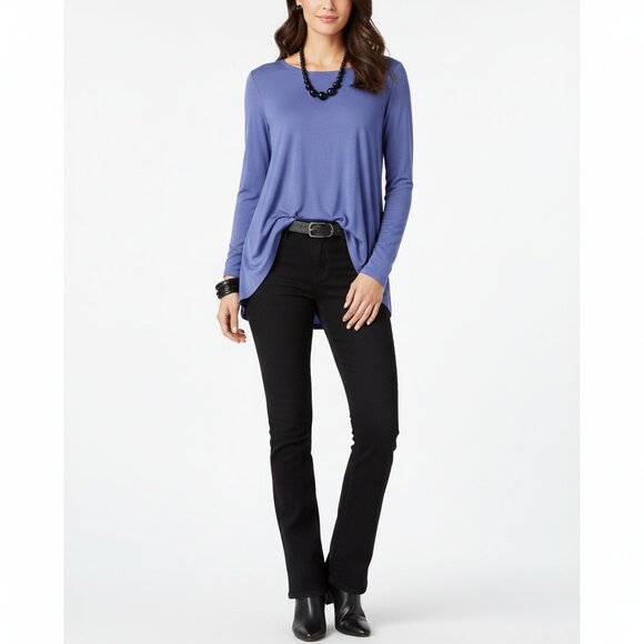 Eileen Fisher Periwinkle Blue Long Sleeve Crew Neck Tee T Shirt Top M - Picture 6 of 6